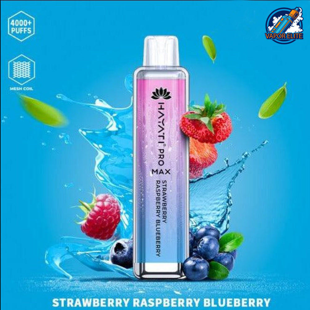 Hayati Pro Max Disposable 4k Puff Strawberry Raspberry Blueberry Vape